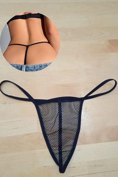 Anastasia Underwear String Thong Panties Stylish Model Designed with Tulle and Micro Fabric