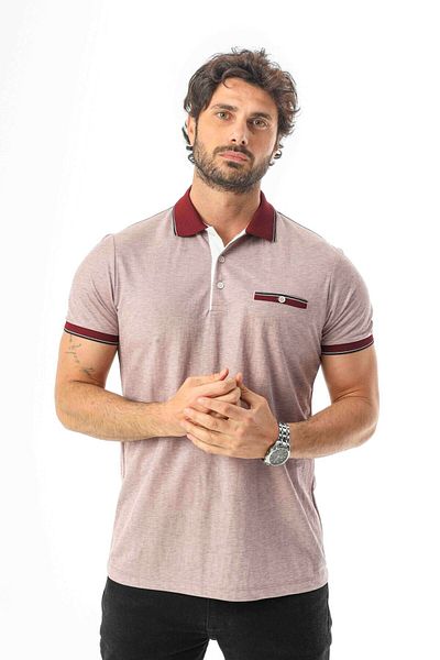 Tony Montana Polo Collar Buttoned Pocket Viscose Fabric Men's T-Shirt-Ar-1009