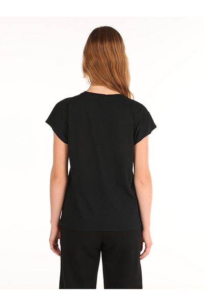 Colin's Regular Fit Round Neck Women's Black Short Sleeve T-Shirt