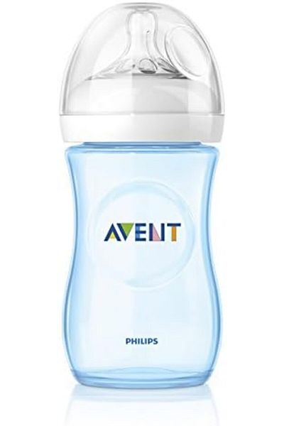 Philips Avent Natural Feeding Bottle, 260ml, 2 Pack - Blue, Scf695/27