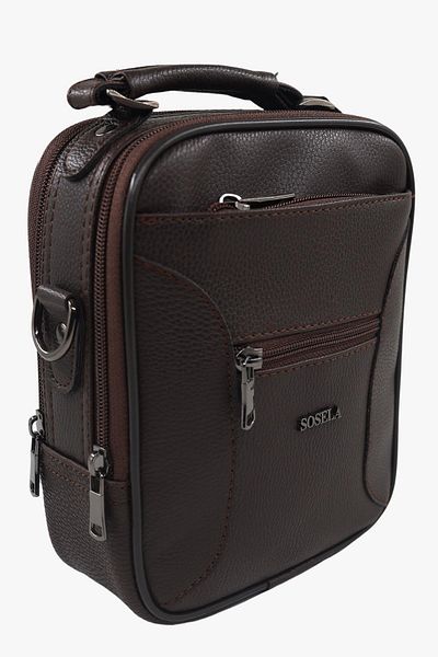 SOSELA 45-3024 Large Size Men's Brown Handbag