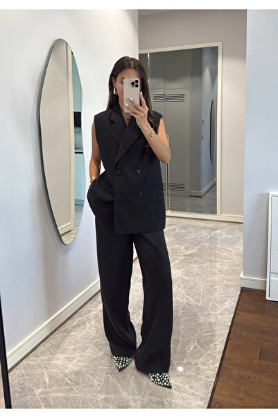 My Blog Fekete fekete gombos mellény nadrágkosztüm - 9568