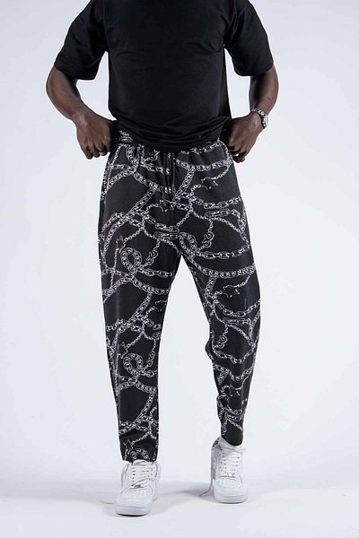 SUPERBLUE Ανδρικό παντελόνι μπαγκέτας με μοτίβο casual μαύρο Jogger