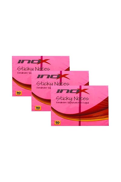 inox Adhesive Note Paper 50X75 Phosphor Pink 80 Yp Pack of 12
