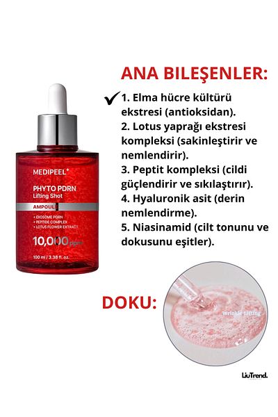Medipeel Phyto Exosome Pdrn Lifting Shot Ampoule 100 ml Peptide Lifting Ampoule with Pdrn