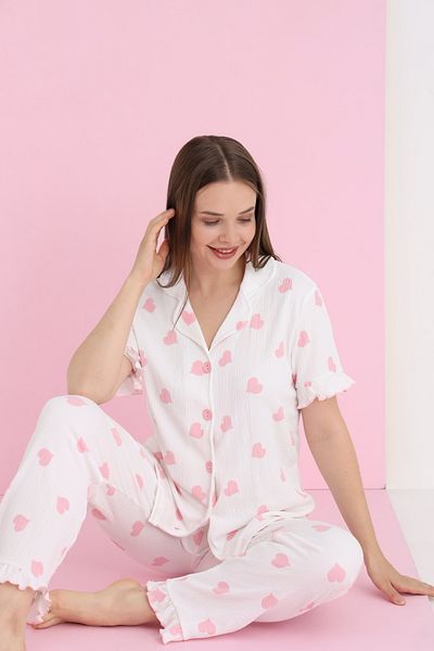 ELİTOL BURLAP BUTTONED PYJAMA SET