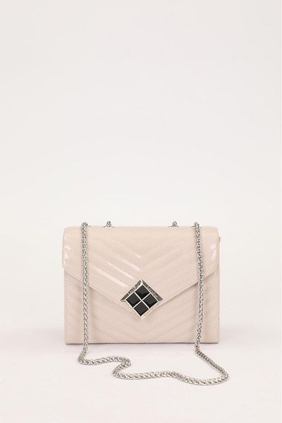 Levidor Mink Patent Leather Quilted Shoulder Bag