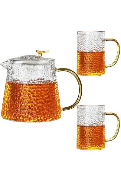 Quasar & Co. Quasar & Co.® 2-cup teapot set, with infuser, 1000 ml/2x350 ml, borosilicate glass, transparent