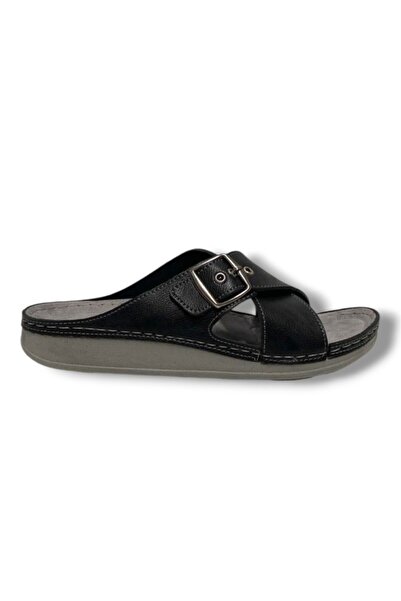 Enova E504-25 Deri Anatomik Çapraz Bant Erkek Terlik