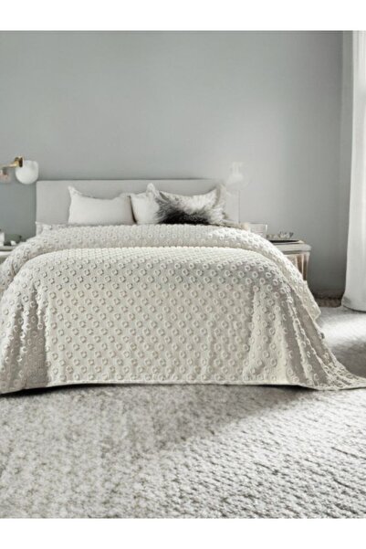 baladı home ev tekstil home collection Pom-Pom Double Pique 1 Piece Measurement 220 × 250 Centimeters Double Bedspread with Embroidery