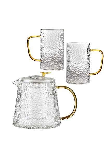 Quasar & Co. Quasar & Co.® 2-cup teapot set, with infuser, 1000 ml/2x350 ml, borosilicate glass, transparent