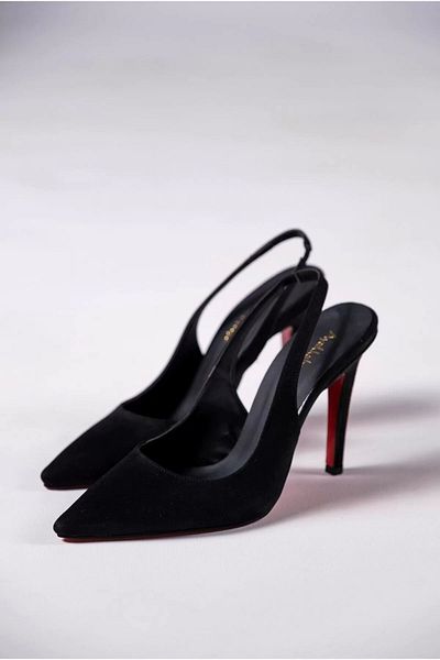 PayBuy Women's Elegant Shoes Open Back Pointed Toe Heeled Shoes Special Design Evening Dress Shoes