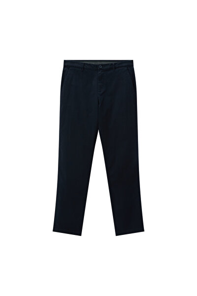 Giordano بنطال رجالي من قماش قطني متوسط الارتفاع ومدبب بشكل منتظم