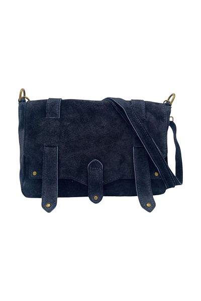 EVoStyle Geanta EVoStyle ME25, Piele Naturala Suede Italia, Culoare Negru, 29 x 19 x 10.50 cm