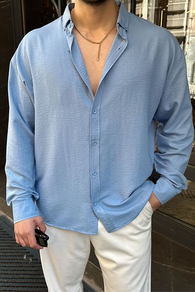 Livio Ferri Ανδρικό πουκάμισο Zoro Extra Soft Linen Look με μακρύ μανίκι, ελαφριά υφή