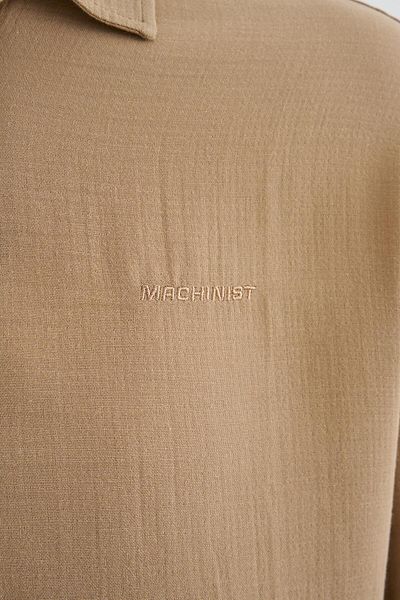 Machinist Men's Basic Long Sleeve Cotton Camel Shirt