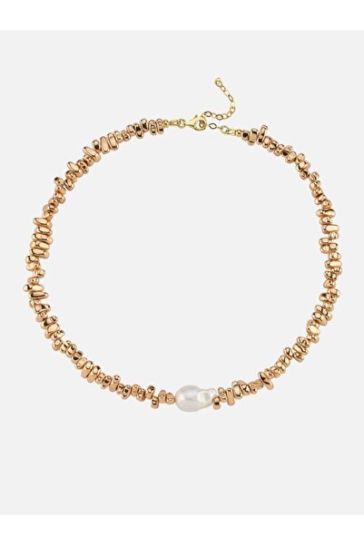 LİNYA JEWELLERY Sirius Barok İncili Hematit Taşlı Kolye