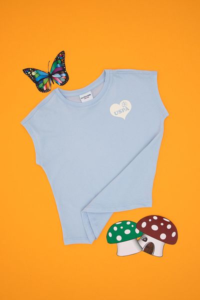 U.S. Polo Assn. Girl's Light Blue Basic T-Shirt 50306189-VR003