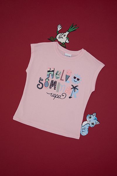 U.S. Polo Assn. Girl's Light Pink T-Shirt 50306190-Vr078