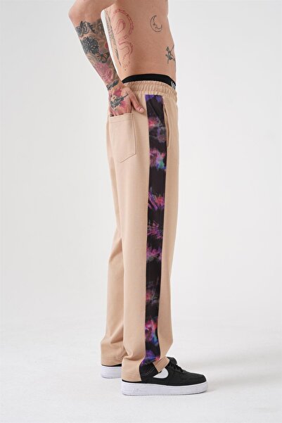 Machinist Ανδρικό Motıvate Yourself εμπριμέ από οργανικό βαμβάκι Oversize μπεζ φούτερ