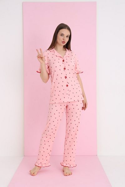 ELİTOL COSTUM DE PIJAMA CU NASTURI DIN PÂNZĂ DE SAC
