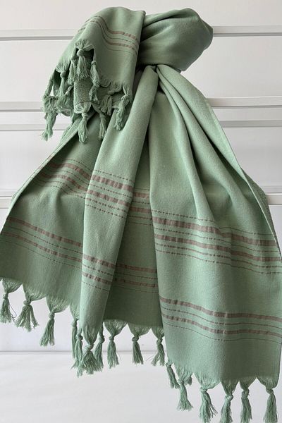 Sevim 100% Cotton Towel Peshtemal - Soft Pool & Beach Towel - Çağla - 90X170 cm
