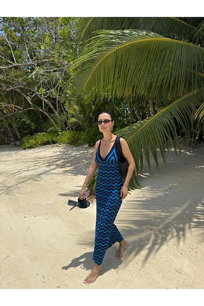 sinemkivanc co Wave Patterned Maxi Dress