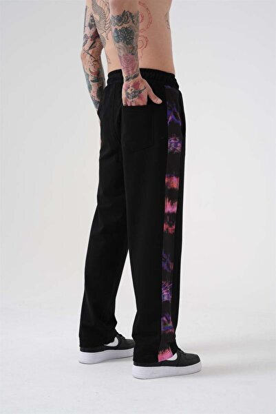 Machinist Men's Motıvate Yourself Printed Organic Cotton Oversize Black Sweatpants