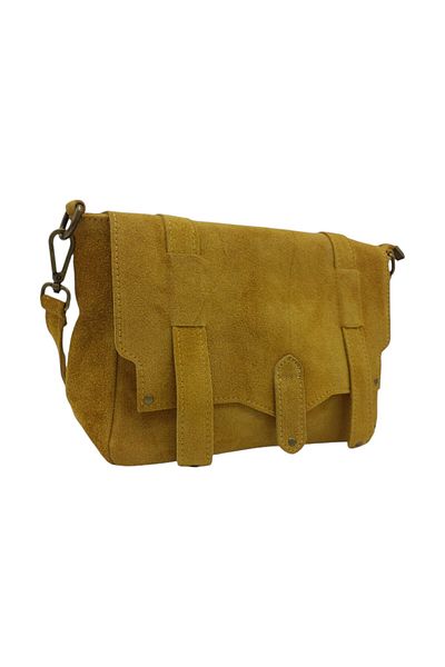 EVoStyle EVoStyle ME25 Bag, Genuine Italian Suede Leather, Mustard Yellow Color, 29 x 19 x 10.50 cm