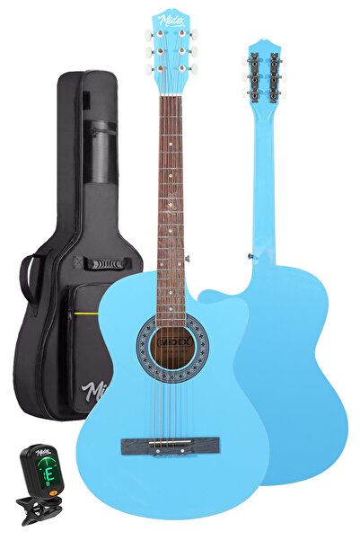 Midex XC-120LTB Kaliteli Akustik Gitar Gül Klavye Sap Ayarlı 4/4 Full Set