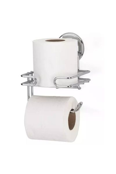 flores Metal toilet paper holder, mechanical or suction cup attachment, shiny chrome, 130 mm