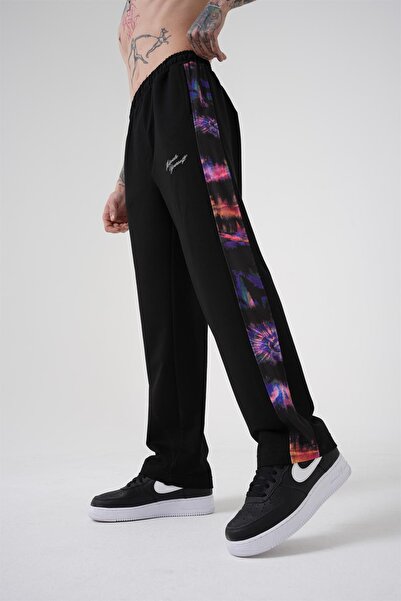 Machinist Men's Motıvate Yourself Printed Organic Cotton Oversize Black Sweatpants