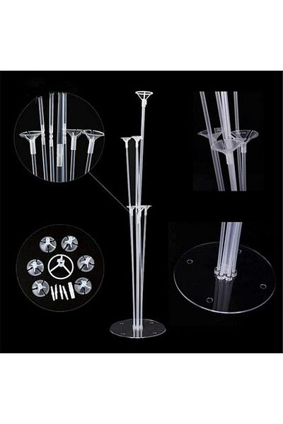 Party City 7-Piece Transparent Balloon Decorating Stand - 75 Cm | Ideal for Professional Party Decoration