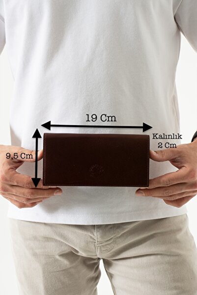 Westpolo Hakiki Eskitme Crazy Deri Unisex Uzun Cüzdan Ve Kartlık El Portföyü ...