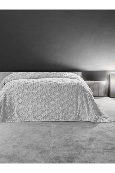 baladı home ev tekstil home collection Pom-Pom Double Pique 1 Piece Measurement 220 × 250 Centimeters Double Bedspread with Embroidery