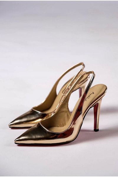 PayBuy Women's Elegant Shoes Open Back Pointed Toe Heeled Shoes Special Design Evening Dress Shoes