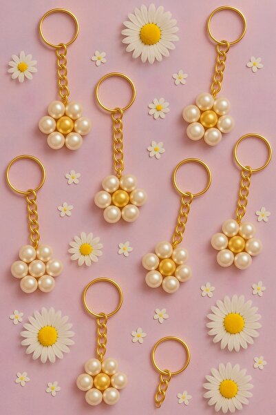 Emtory Home 30 Adet Papatya Anahtarlık - Hediyelik Anahtarlık - Sadece Anahta...