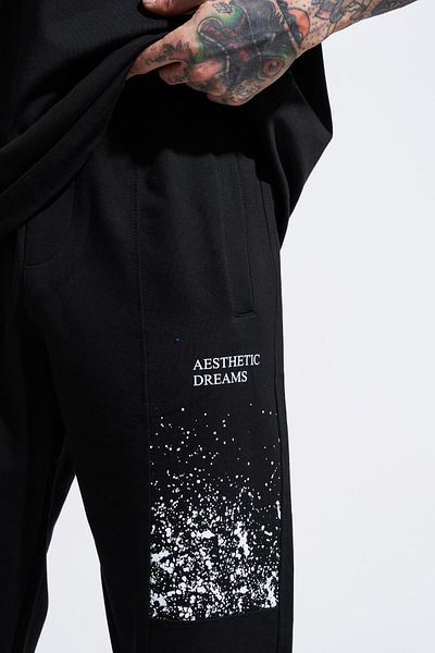 Machinist Ανδρικό Aesthetic Dreams Printed Relaxed Jogger Black Sweatpants