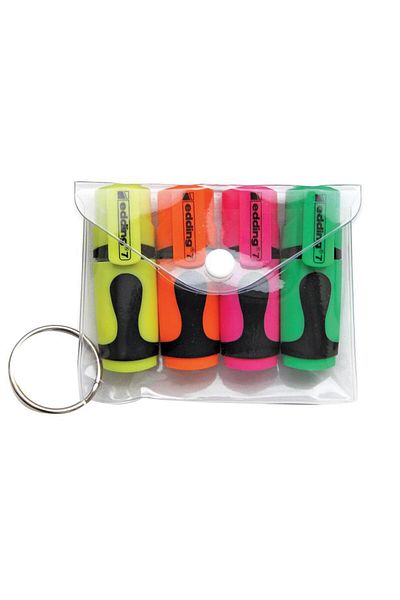 Edding E-7 (Ed7P499) Mini Highlighter 4 Pieces - Mixed Color