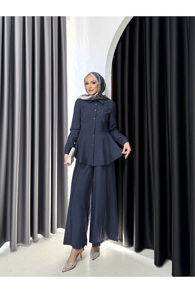 Melike Tatar MELİKE TATAR CUPRA MODAL ΣΕΤ 2344 ΣΚΟΥΡΟ ΜΠΛΕ