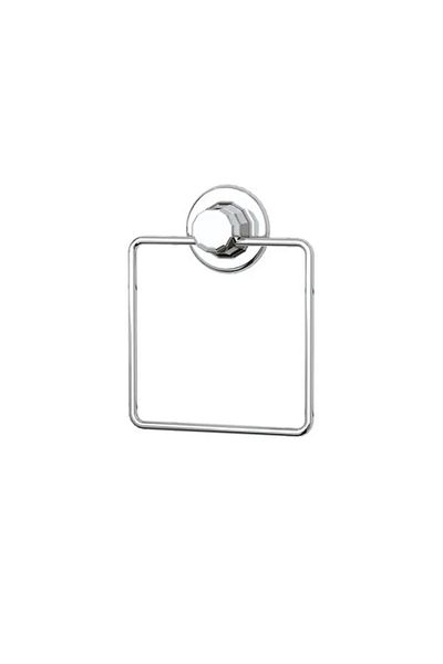 flores Metal towel holder, rectangular, mechanical or suction cup attachment, shiny chrome, 125 x 160 mm