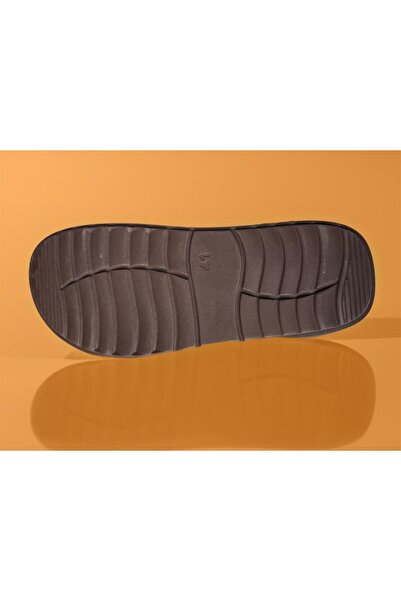 GEZER Erkek Ayarlanabilir Çift Bantlı Tokalı Deri Terlik