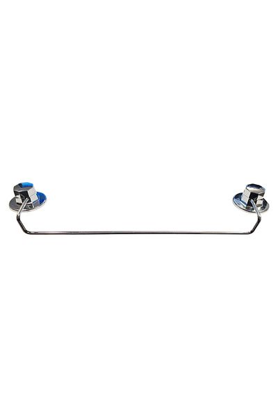 flores Metal towel holder, long, mechanical or suction cup attachment, shiny chrome, 455 mm