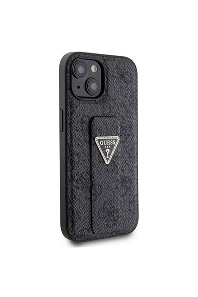 Guess Case for IPhone 15, Grip Stand 4G Triangle Strass, Guess - Black