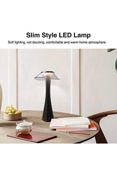 1st مصباح طاولة LED محمول – قابل لإعادة الشحن – منفذ USB – بمستشعر باللمس