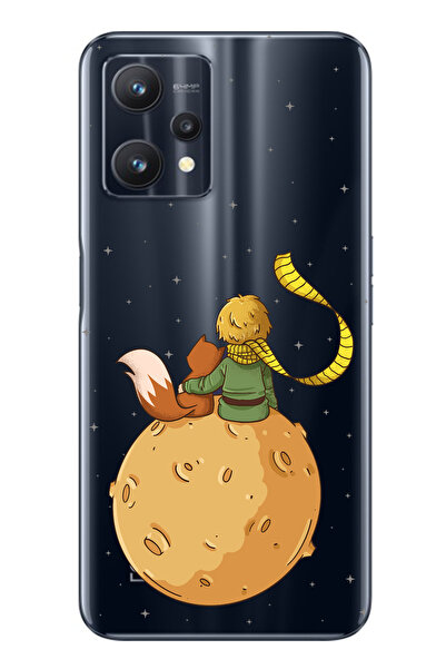 TechTree Realme 9 Pro Uyumlu Küçük Prens Gezegen Boa Tasarımlı Şeffaf Silikon...