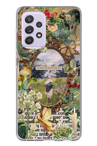 TechTree Galaxy A72 Compatible Green Nature Transparent Silicone Case