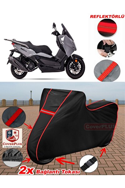 CoverPlus ريجال رابتور MAX125 قماش القنب الأسود للدراجات النارية قماش القنب غ...