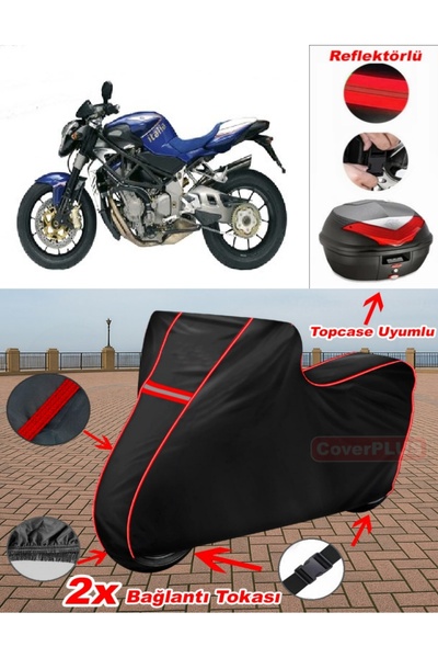 CoverPlus MV Agusta Brutale 910 R Tarpaulin BLACK Topcase Rear Bag Compatible...