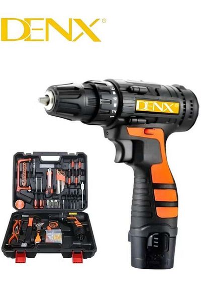 Denx طقم مثقاب كهربائي من 12 فولت DX1778